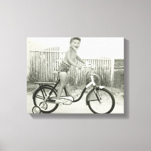Toile Bicyclette d'équitation de fille