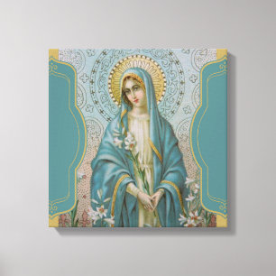Toile Bienheureuse Vierge Marie avec Lys