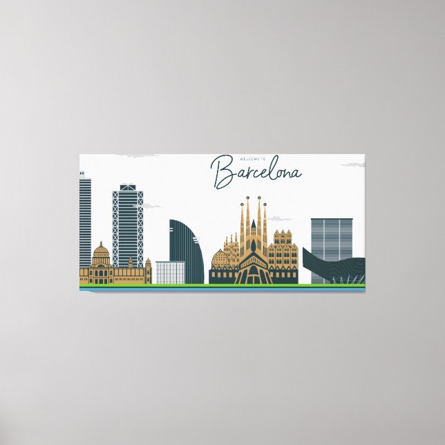 Toile Bienvenue à Barcelone (Recto)