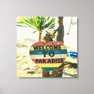 Toile Bienvenue à paradise Beach Ocean