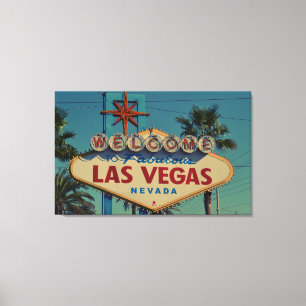 Toile Bienvenue vintage À Las Vegas Wall Art