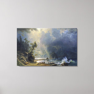 Toile Bierstadt Puget Sound Peinture côtière du Pacifi