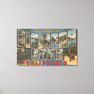 Toile Big Bear Lake, Californie - Scènes à grandes lettr