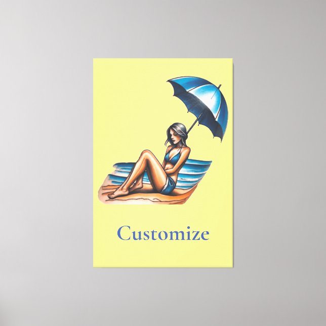 Toile Bikini Girl Beach Napping Thunder_Cove (Recto)