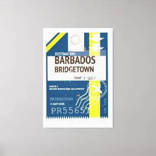 Toile Billet voyage de Bridgetown Barbade