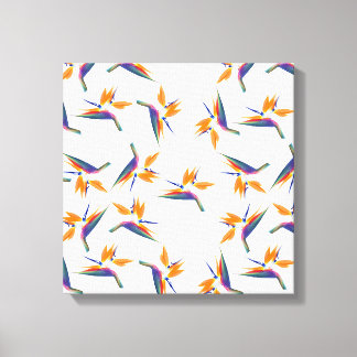 Toile Bird of paradise flower pattern