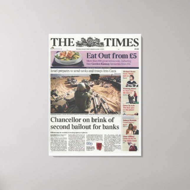 Toile Bitcoin Genesis Block 2009 - Premier message sur C (Recto)