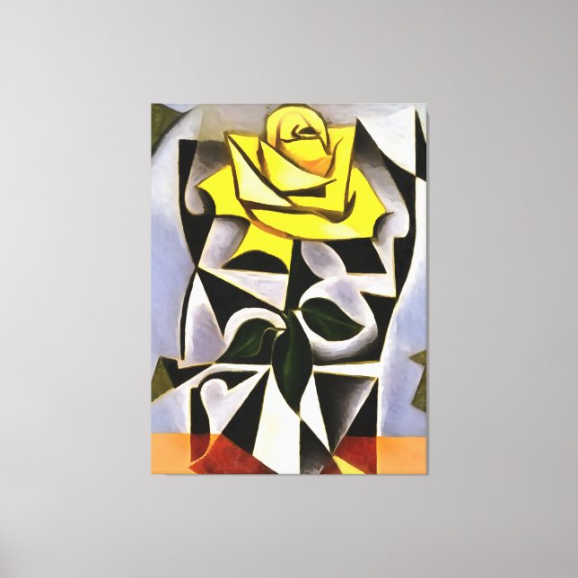Toile Bizarre Géométrique Rose Jaune (Recto)