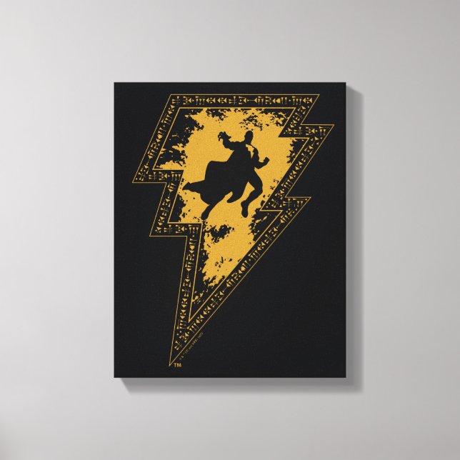 Toile Black Adam Distressed Lightning Bolt Graphic (Recto)