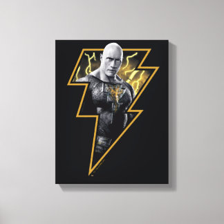 Toile Black Adam Grey et Gold Lightning Graphic
