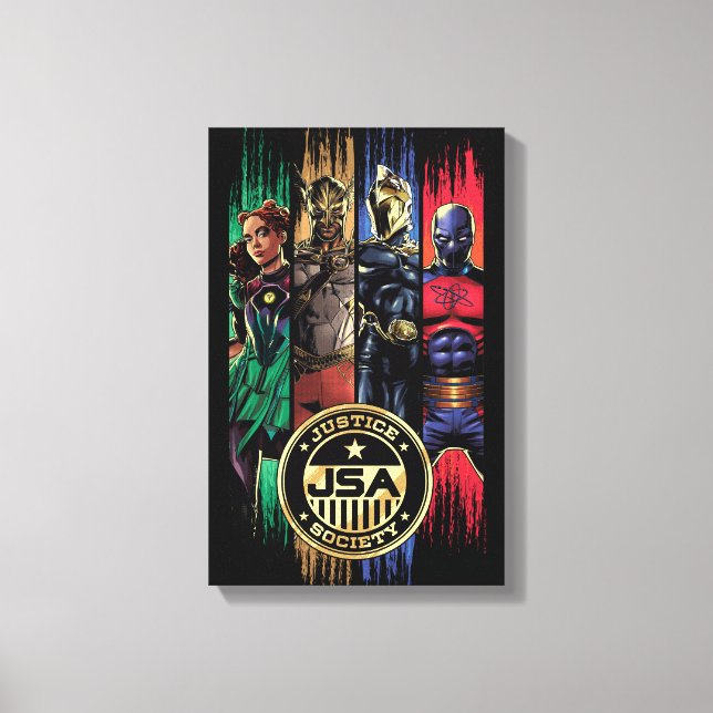 Toile Black Adam Justice Society Heroes In Stripes (Recto)
