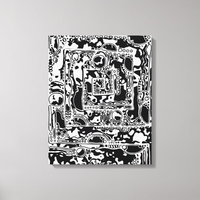 Toile Black and White Geometric Art 25 (Recto)