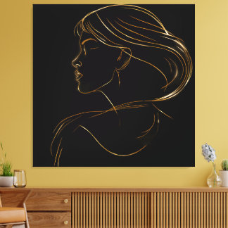 Toile Black Background Modern Wall Art”Stretched Canvas 