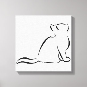 Toile Black cat silhouette