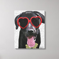 Black Labrador Avec Lunettes de soleil Coeur
