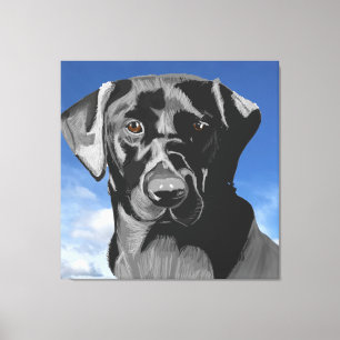 Toile Black Labrador contre le ciel bleu