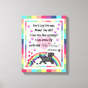 Toile Black Labrador Trotting Rainbow Bridge