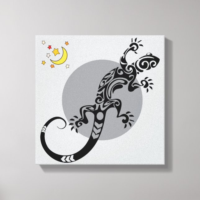 Toile Black Lizard Abstract Pattern Canvas Art (Recto)