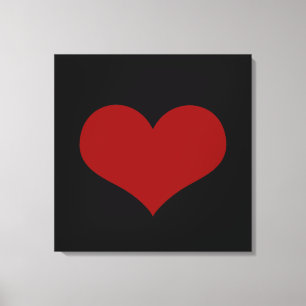Toile Black Red Heart Love
