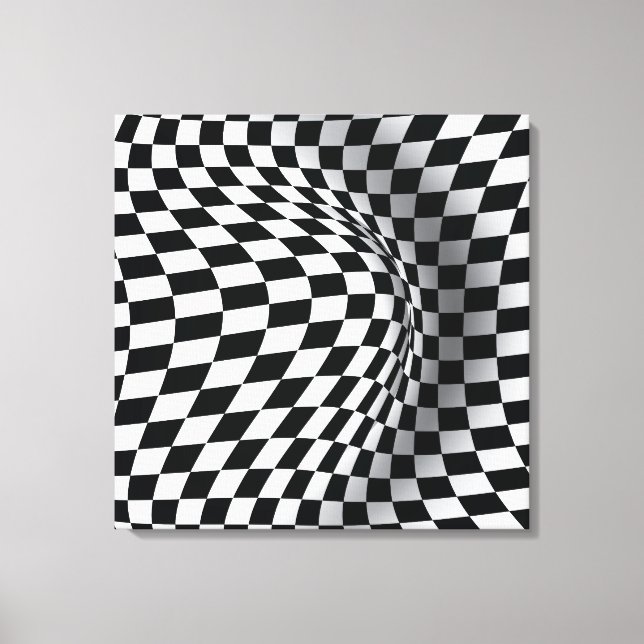 Toile Black white op art illusion optique abstraite (Recto)