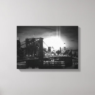 Toile blanche et noire New York Skyline enveloppée