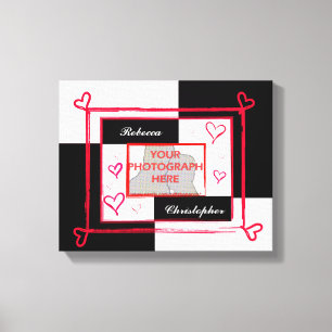 Toile blanche et rouge noire moderne de cadre de