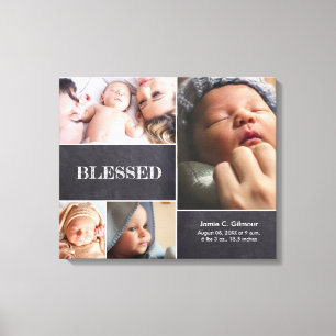 Toile Blessé Baby Photo Collage Baby Stat personnalisé