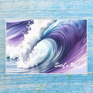 Toile Bleu blanc violet Surf Sea Beach Vague