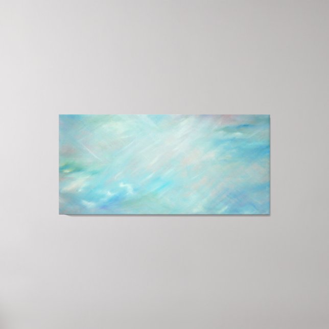 Toile Bleu flotter acrylique art abstrait contemporain (Recto)