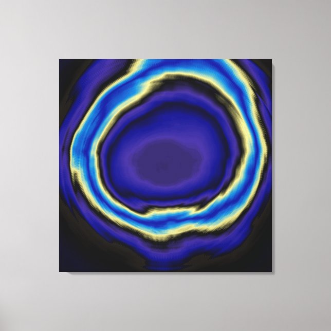 Toile Bleu spirale abstraite peinture acrylique 2 (Recto)