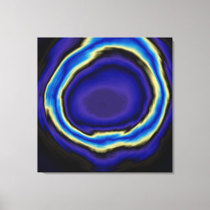 Toile Bleu spirale abstraite peinture acrylique 2