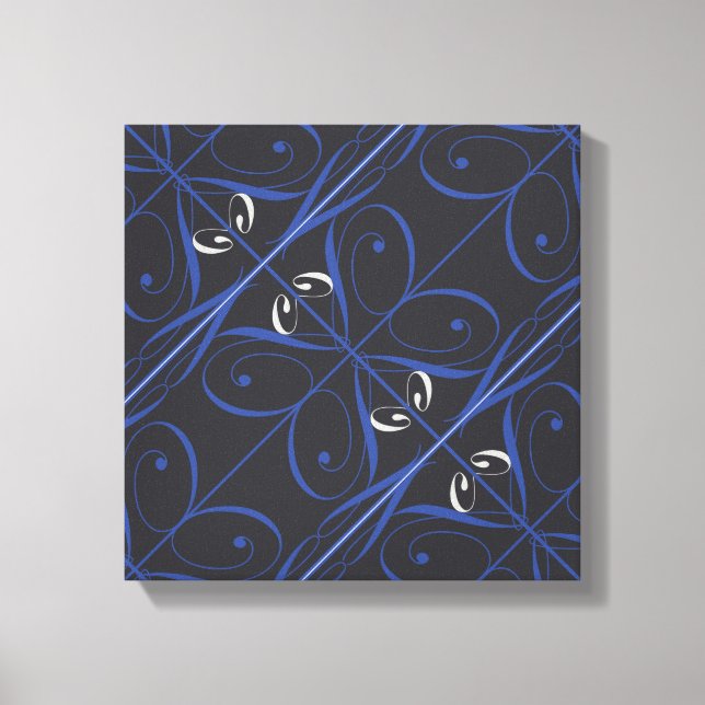 Toile Bleu sur noir (Recto)