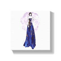 Toile Bleue et Dorée Enveloppée