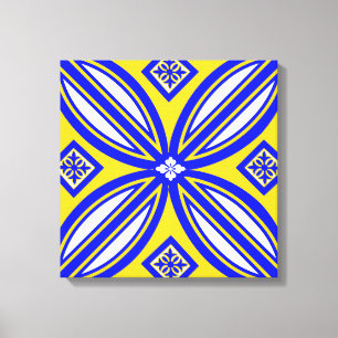 Toile Bleue Et Jaune Espagnole Tile Art Mur