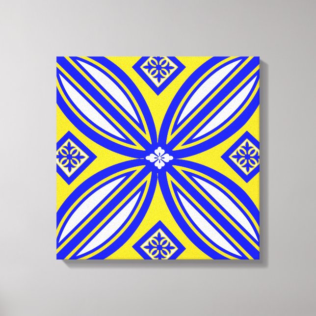 Toile Bleue Et Jaune Espagnole Tile Art Mur (Recto)