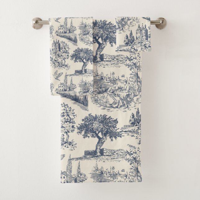 Toile Bleue Romantique de Jouy, style champêtre fr (En situation)