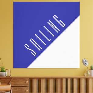 Toile Blocage de couleur blanche foncée diagonale