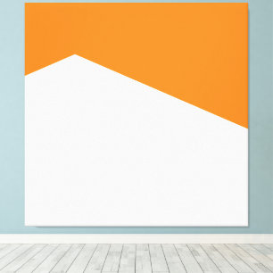 Toile Blocage de couleur d'art géométrique blanc et oran