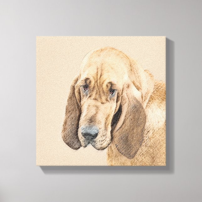 Toile Bloodhound Peinture - Joli chien d'origine art (Recto)
