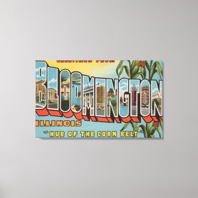 Toile Bloomington (Illinois) - Grandes Lettres Scènes 2 (Recto)