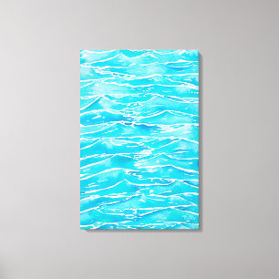 Toile Blue Aqua Ocean Sea Waves Aquarelle Imprimer