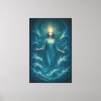 Toile Blue Aura Water Goddess – Luxury Fine Art Canvas