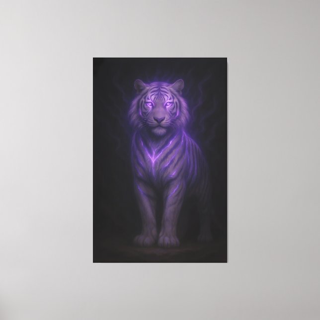 Toile Blue Flame Guardian White Tiger – Standing Divine  (Recto)