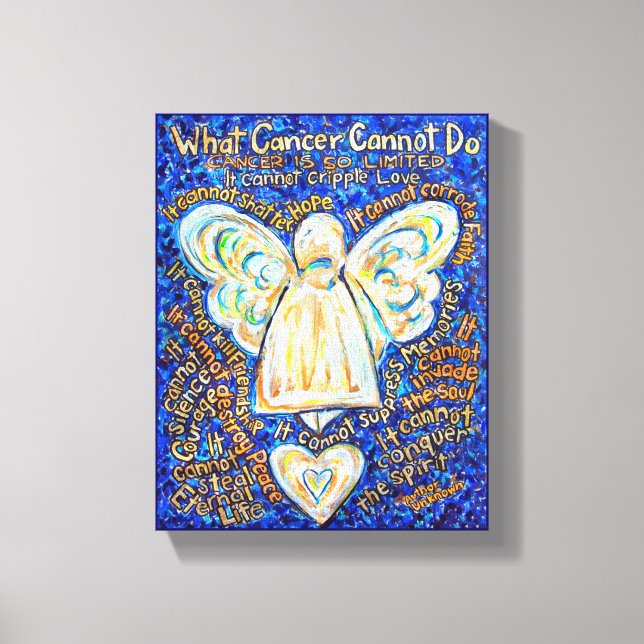 Toile Blue Gold Angel Ce que le cancer ne peut pas faire (Recto)