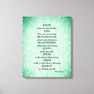 Toile Blue Green étoiles inspiration poème art