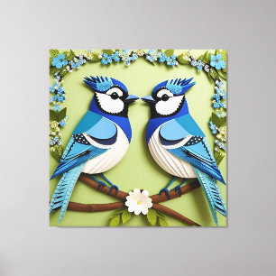 Toile Blue Jay Birds Papier Art