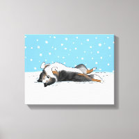 Blue Merle Shetland Sheepdog Shelter Neige d'hiver