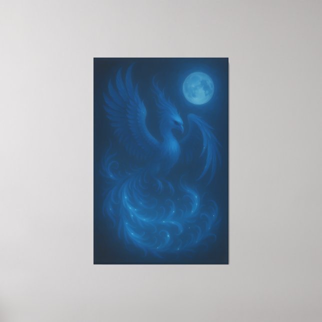 Toile Blue Moon Phoenix · Fine Art Canvas Print (Recto)