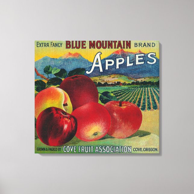 Toile Blue Mountain Apple Crate LabelCove, OU (Recto)