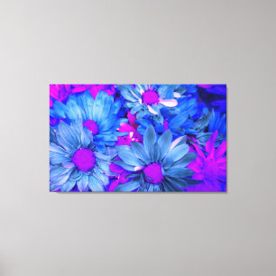 Toile Blue N Purple Daisies Bouquet Wrapped Canvas Impri